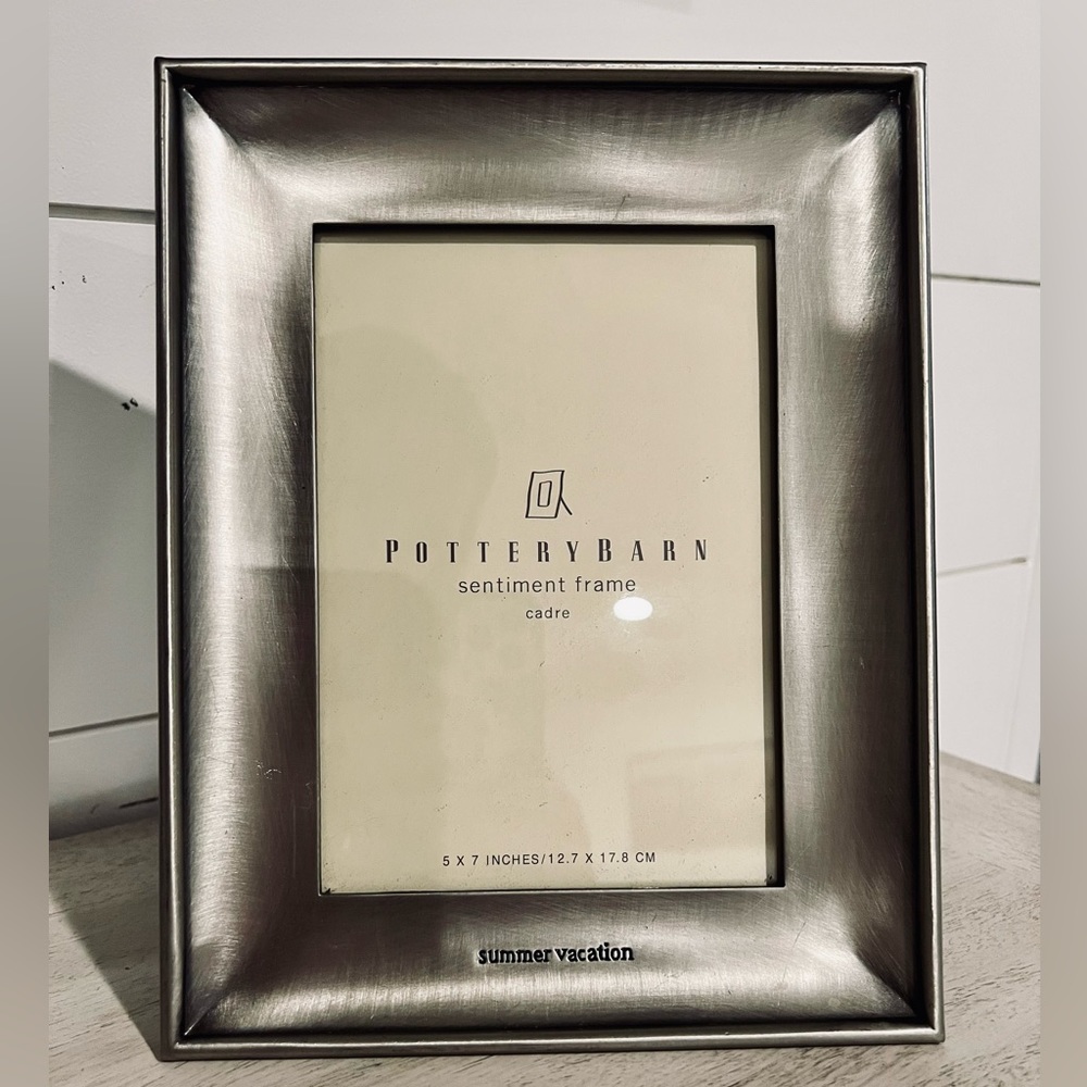 Pottery barn silver tone 5x7 “summer vacation”picture frame
